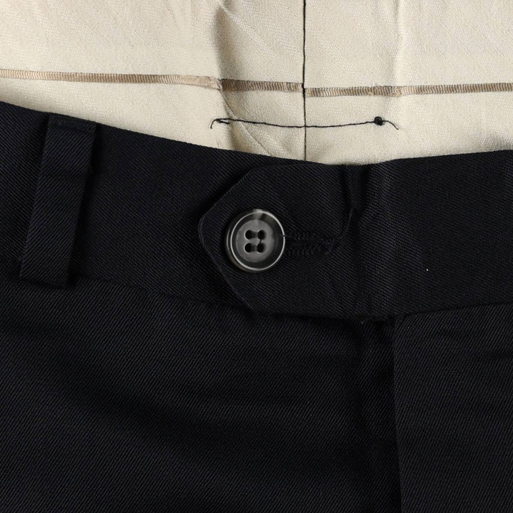 BRANDINI Three-Pleat Wool Trousers/Slacks, Made in Canada, Men's W35 (approx.) wool navy blue type Vintage Second Hand