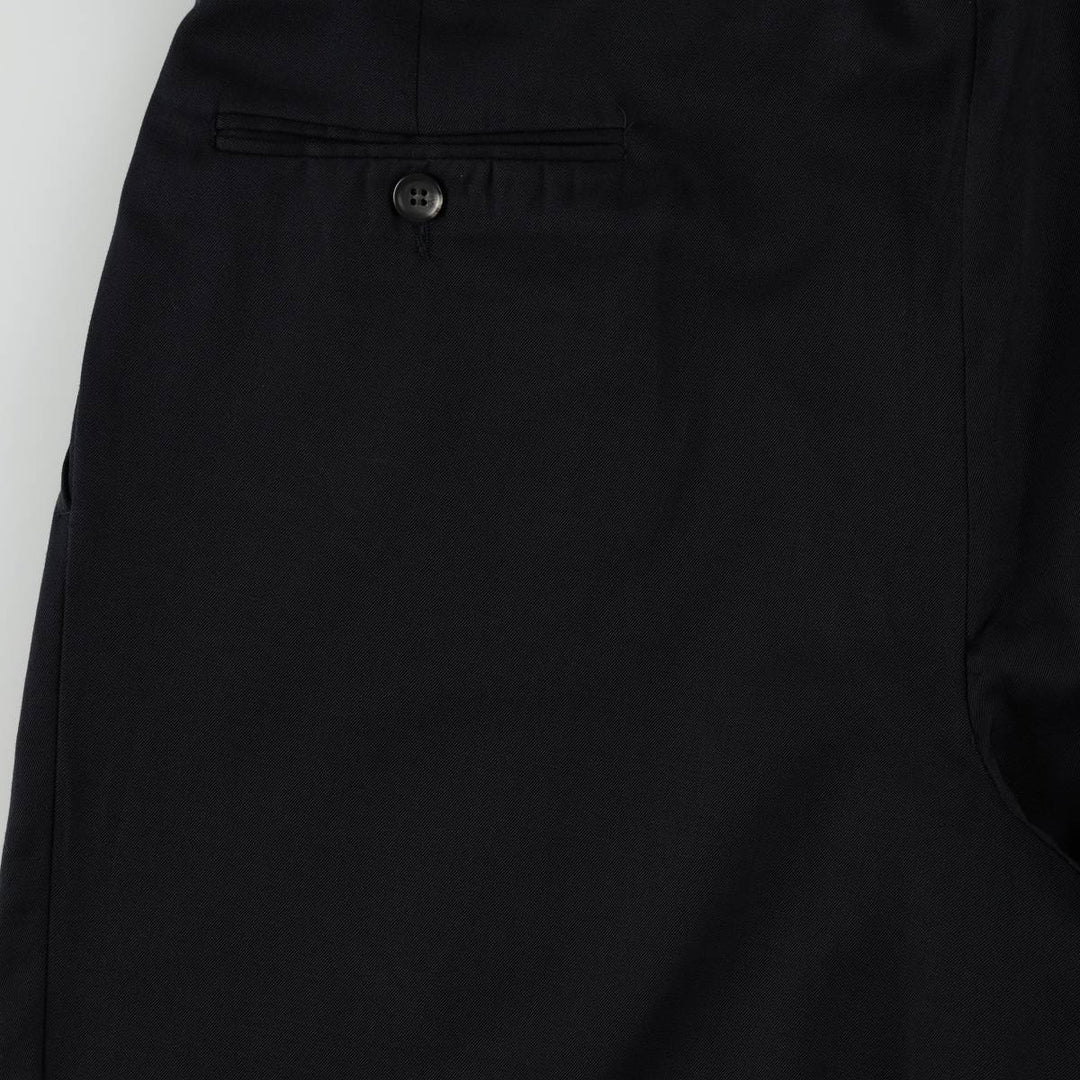 BRANDINI Three-Pleat Wool Trousers/Slacks, Made in Canada, Men's W35 (approx.) wool navy blue type Vintage Second Hand