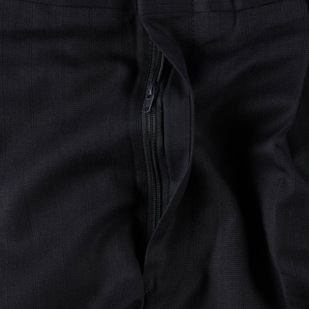 Signature Series Stripe Pattern Two-Pleat Wool Trousers/Slacks, Made in Canada, Men's W35 (approx.) wool navy blue type Vintage Second Hand