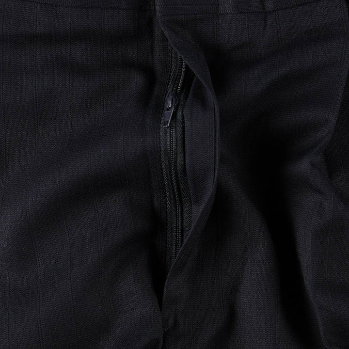 Signature Series Stripe Pattern Two-Pleat Wool Trousers/Slacks, Made in Canada, Men's W35 (approx.) wool navy blue type Vintage Second Hand
