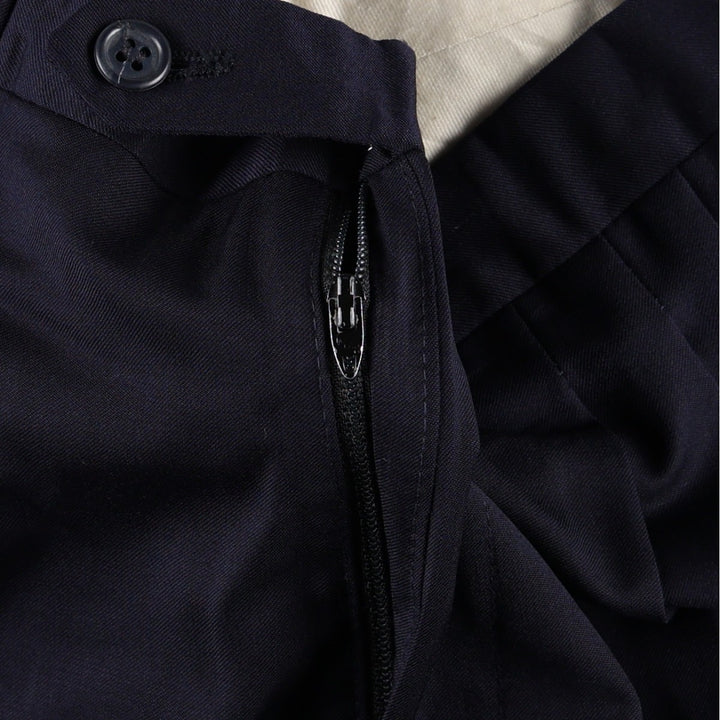 ~1980'S FIORAVANTI STUDIO Three-Pleat Slacks Pants, Made in USA, Men's W34 (approx.), Vintage unclear navy blue type Vintage Second Hand