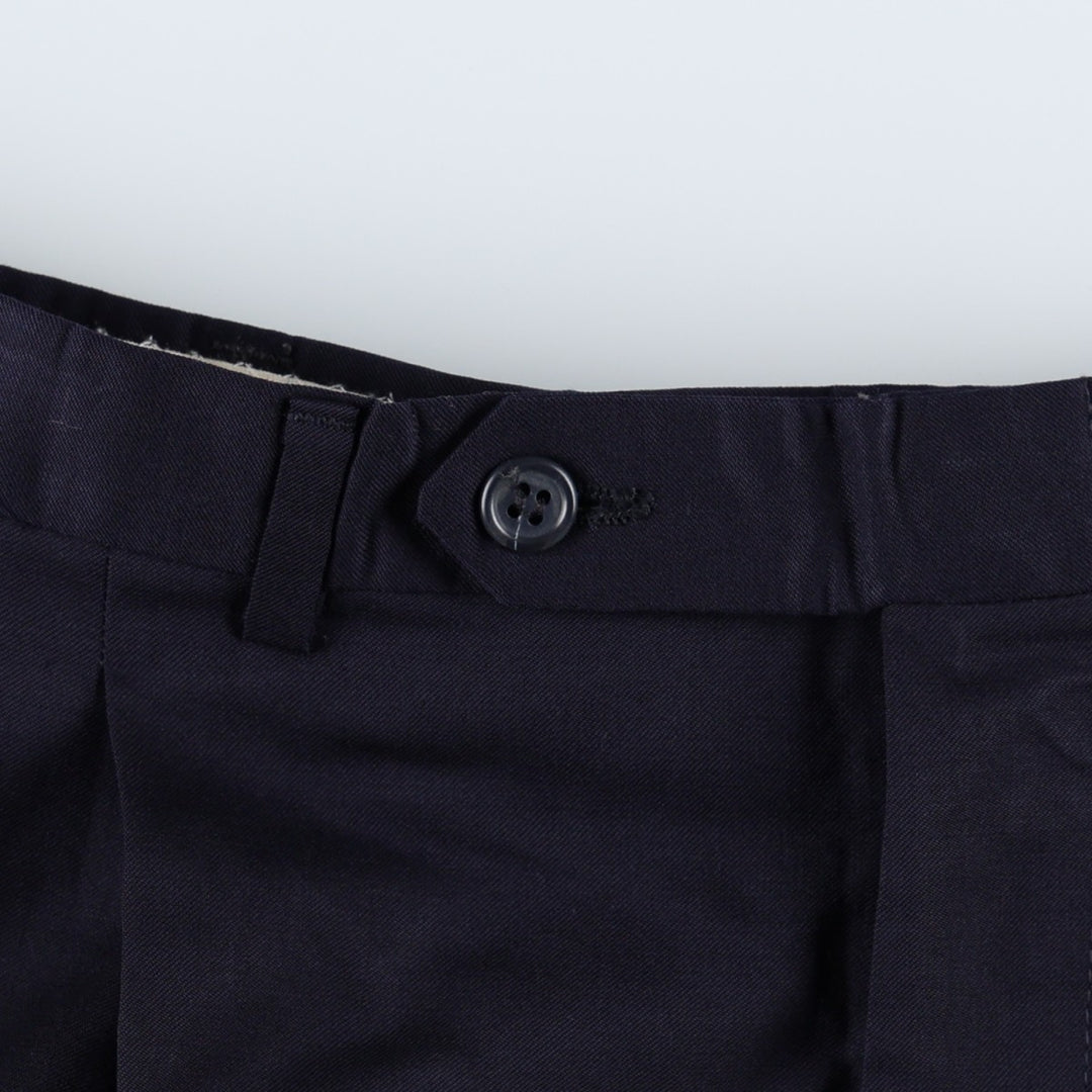 ~1980'S FIORAVANTI STUDIO Three-Pleat Slacks Pants, Made in USA, Men's W34 (approx.), Vintage unclear navy blue type Vintage Second Hand