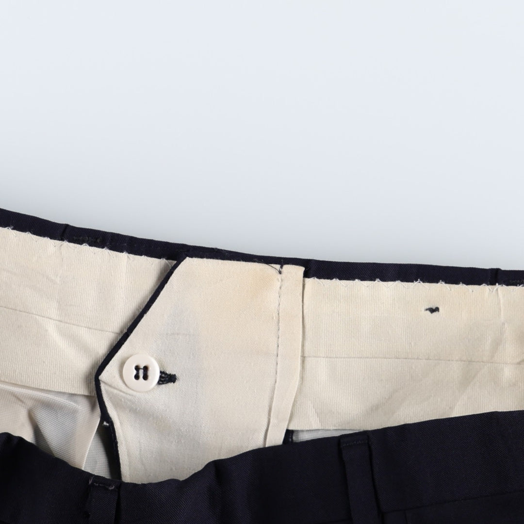 ~1980'S FIORAVANTI STUDIO Three-Pleat Slacks Pants, Made in USA, Men's W34 (approx.), Vintage unclear navy blue type Vintage Second Hand