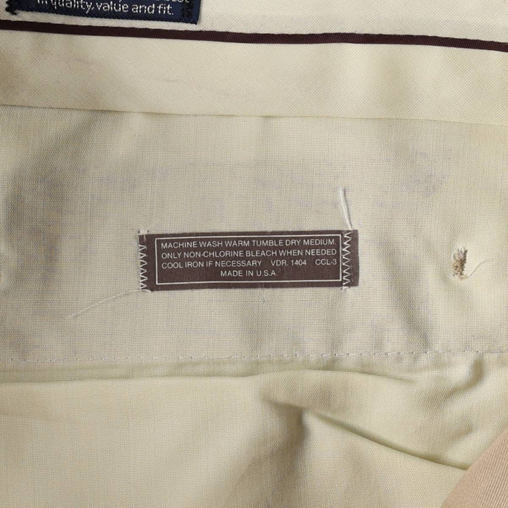 Par Four slacks pants, made in the USA, men's size W32 (approx.) unclear Beige type Vintage Second Hand