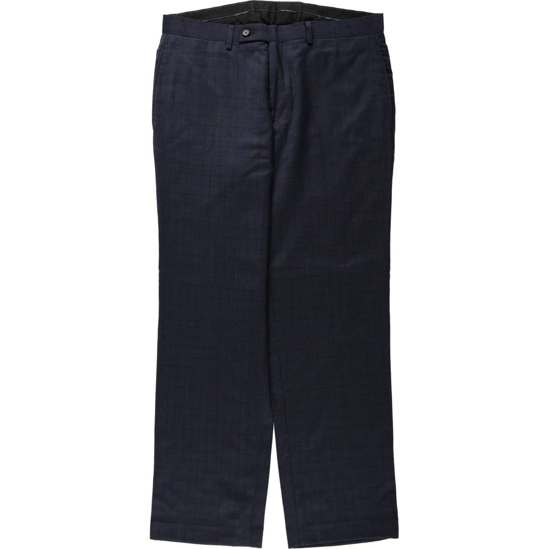 Ralph Lauren LAUREN Check Pattern Slacks Pants Men's W34 (approx.) unclear navy blue type Vintage Second Hand