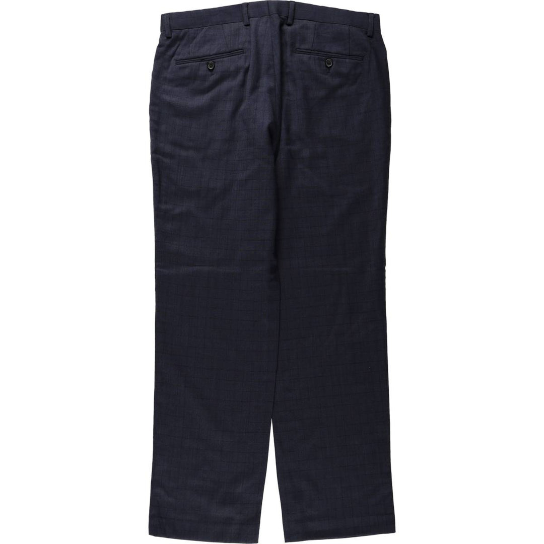 Ralph Lauren LAUREN Check Pattern Slacks Pants Men's W34 (approx.) unclear navy blue type Vintage Second Hand