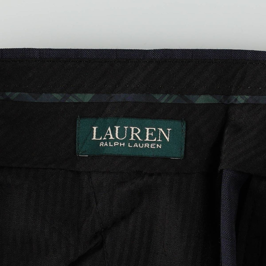 Ralph Lauren LAUREN Check Pattern Slacks Pants Men's W34 (approx.) unclear navy blue type Vintage Second Hand
