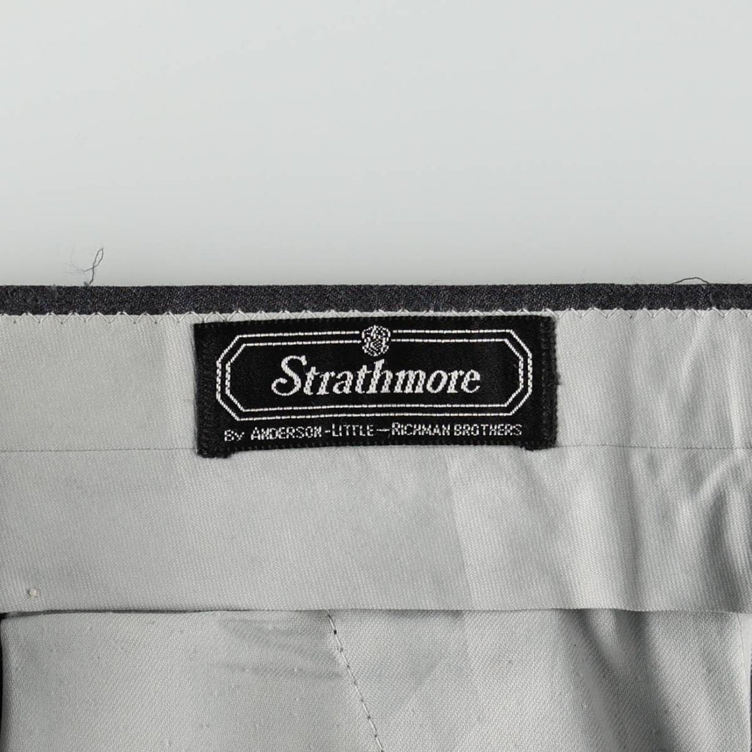 ANDERSON-LITTLE RICHMAN BROTHERS Strathmore Wool Trousers/Slacks, Made in USA, Men's Size W33 (approx.) wool Charcoal Vintage Second Hand