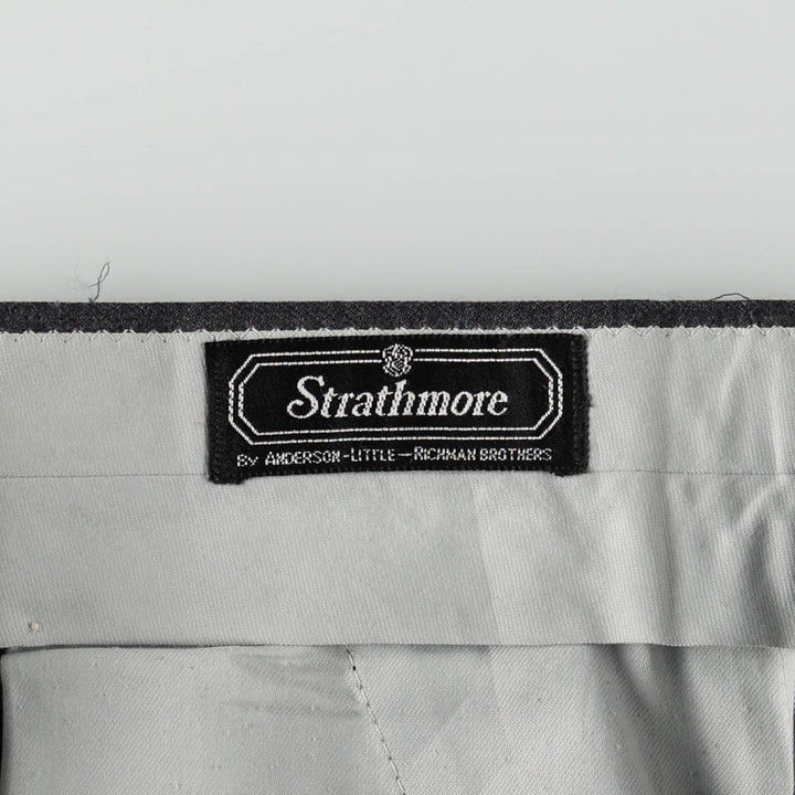 ANDERSON-LITTLE RICHMAN BROTHERS Strathmore Wool Trousers/Slacks, Made in USA, Men's Size W33 (approx.) wool Charcoal Vintage Second Hand