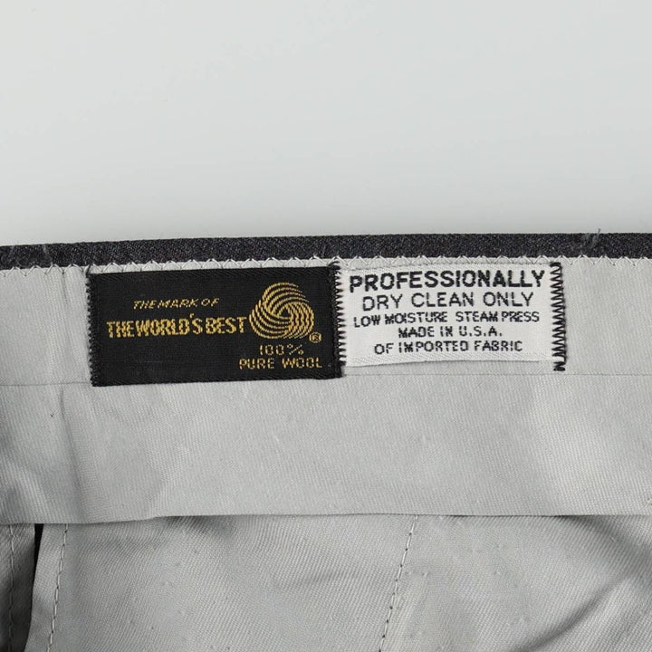ANDERSON-LITTLE RICHMAN BROTHERS Strathmore Wool Trousers/Slacks, Made in USA, Men's Size W33 (approx.) wool Charcoal Vintage Second Hand
