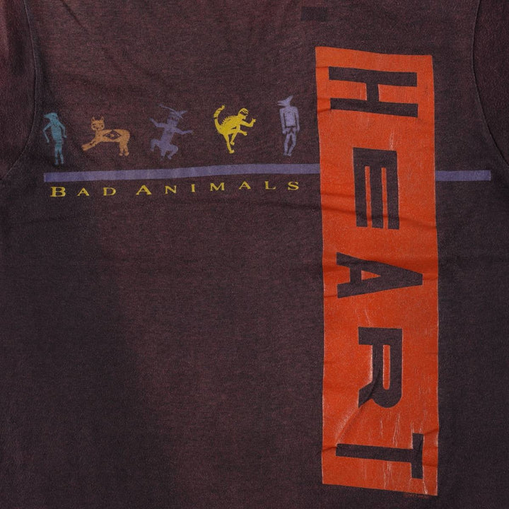Screen Stars HEART Band T-Shirt (Men's XL equivalent) unclear brown type Vintage Second Hand