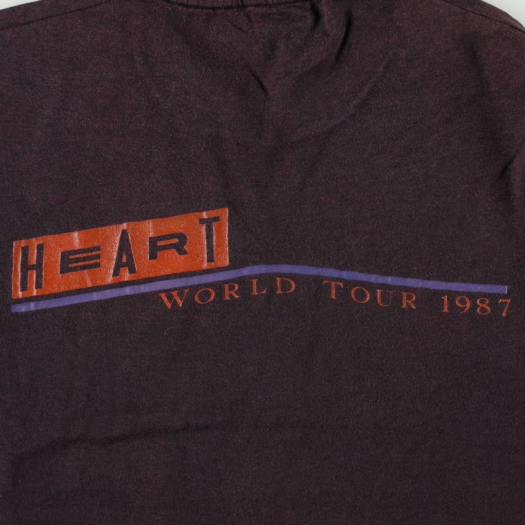 Screen Stars HEART Band T-Shirt (Men's XL equivalent) unclear brown type Vintage Second Hand
