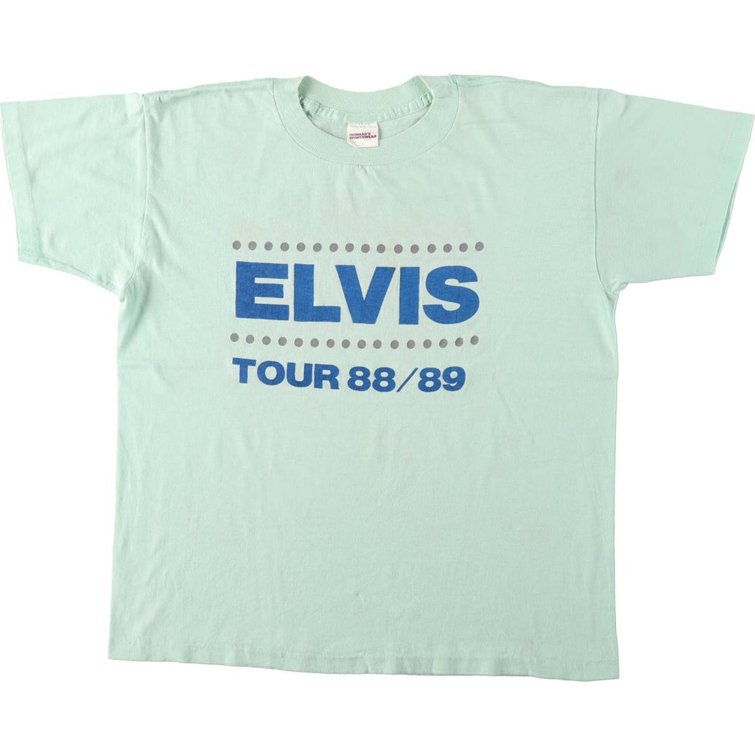 HOWARD'S ELVIS PRESLEY Elvis Presley Band T-shirt, Made in USA, Men's Size L (approx.) cotton Mint green Vintage Second Hand