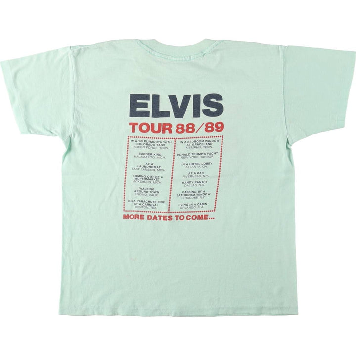 HOWARD'S ELVIS PRESLEY Elvis Presley Band T-shirt, Made in USA, Men's Size L (approx.) cotton Mint green Vintage Second Hand