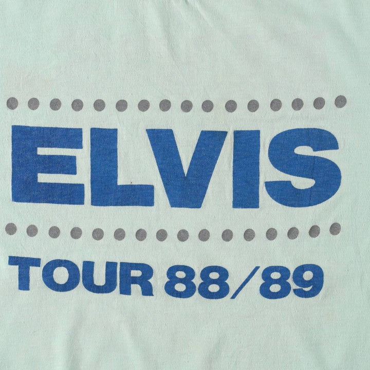 HOWARD'S ELVIS PRESLEY Elvis Presley Band T-shirt, Made in USA, Men's Size L (approx.) cotton Mint green Vintage Second Hand