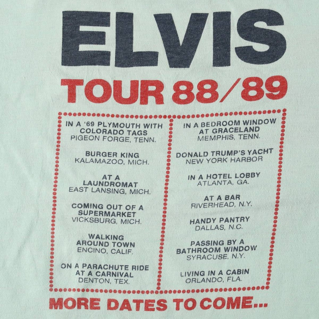 HOWARD'S ELVIS PRESLEY Elvis Presley Band T-shirt, Made in USA, Men's Size L (approx.) cotton Mint green Vintage Second Hand