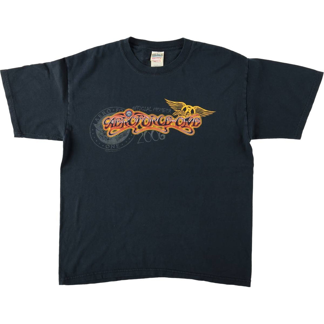 2000'S Gildan Aerosmith Band T-shirt (Men's size L) cotton black type Vintage Second Hand