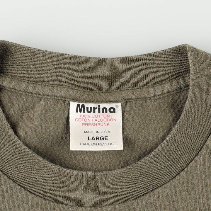 MURINA U2 Band T-shirt, Made in USA, Men's Size L cotton Khaki type Vintage Second Hand