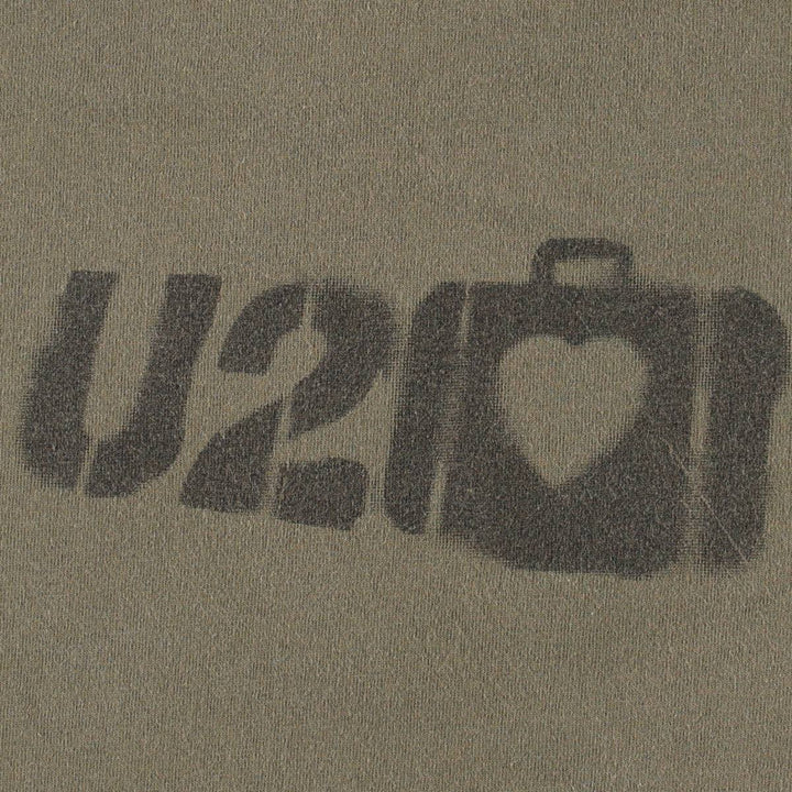 MURINA U2 Band T-shirt, Made in USA, Men's Size L cotton Khaki type Vintage Second Hand