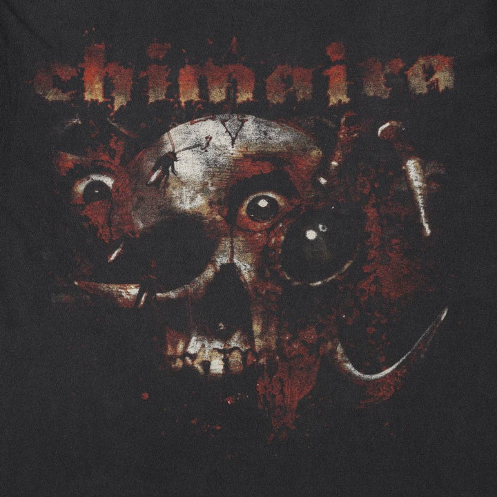 Anvil CHIMAIRA Skull Pattern Band T-Shirt (Men's Size L) cotton black type Vintage Second Hand