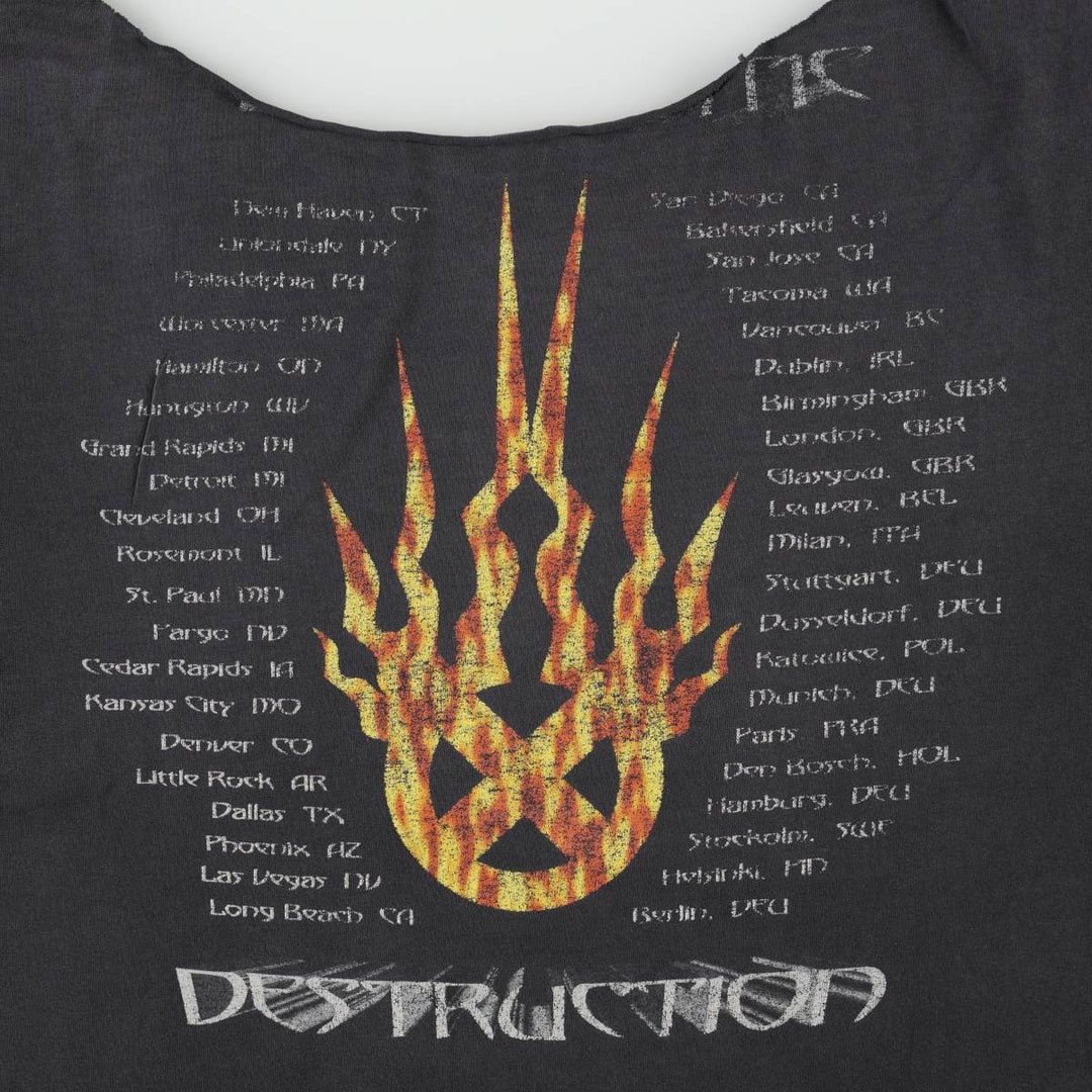 STATIC-X Skull Pattern Band T-Shirt (Men's XL equivalent) unclear black type Vintage Second Hand