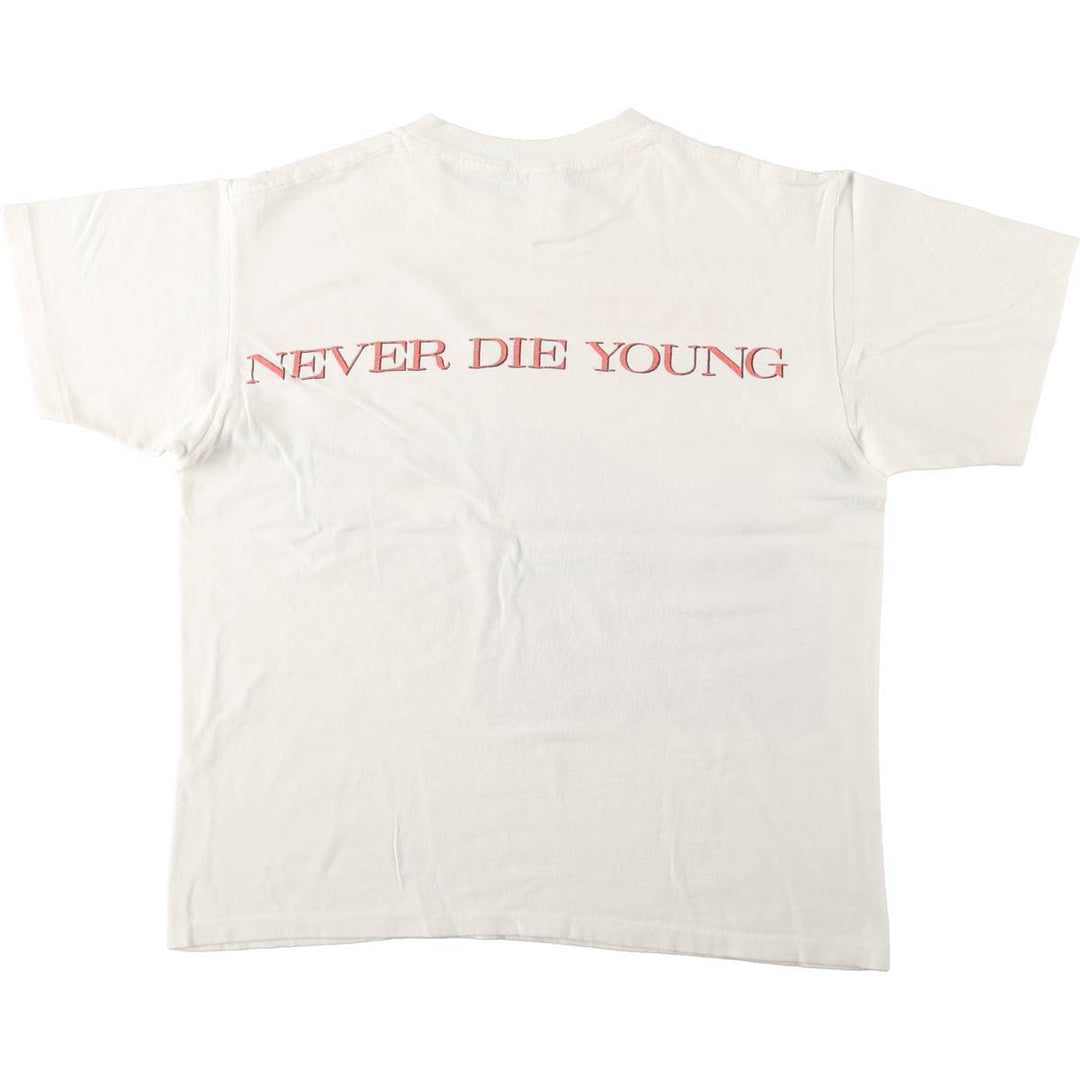 80'S James Taylor Band T-shirt, Made in USA, Men's XL equivalent. cotton white type Vintage Second Hand