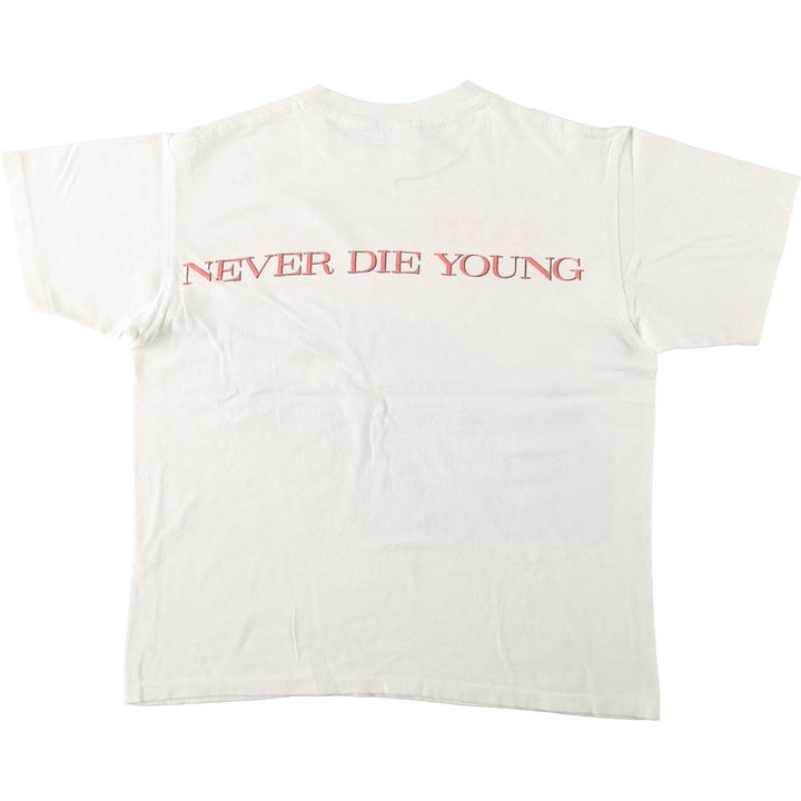 80'S James Taylor Band T-shirt, Made in USA, Men's XL equivalent. cotton white type Vintage Second Hand