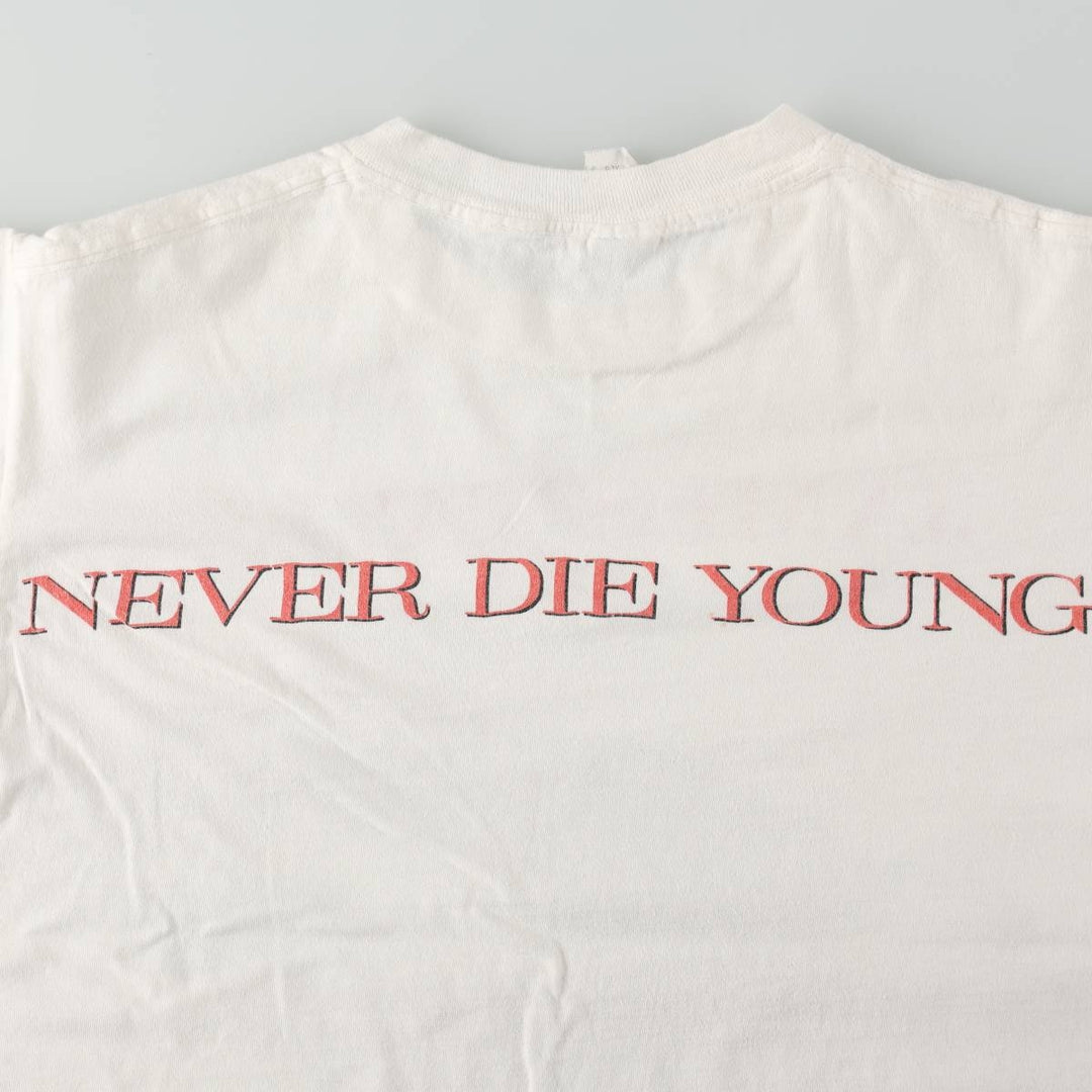 80'S James Taylor Band T-shirt, Made in USA, Men's XL equivalent. cotton white type Vintage Second Hand