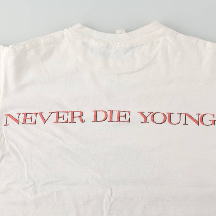 80'S James Taylor Band T-shirt, Made in USA, Men's XL equivalent. cotton white type Vintage Second Hand