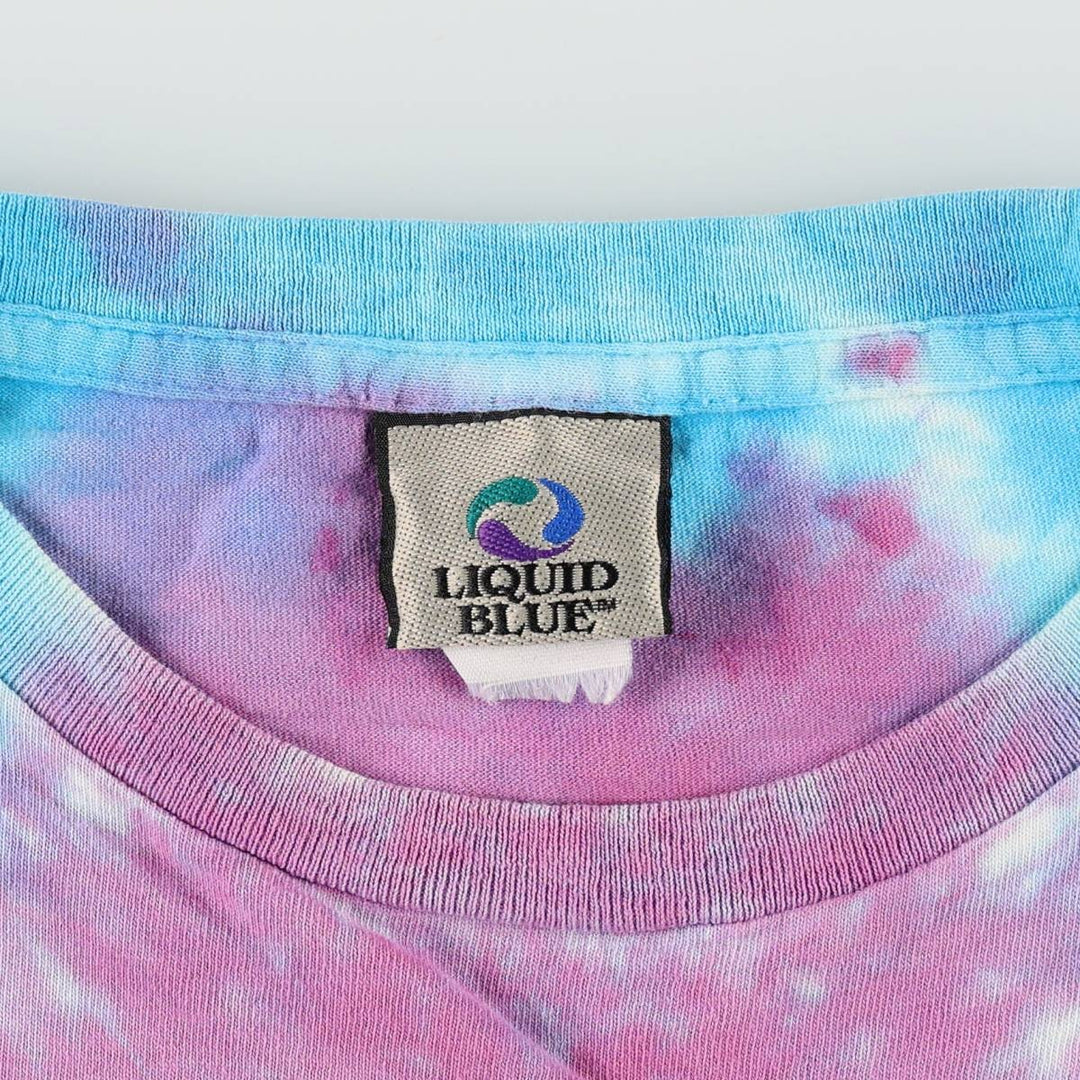 2000'S Liquid Blue YES Tie-Dye Pattern Band T-Shirt (Men's XL equivalent) unclear Blue type light blue Vintage Second Hand