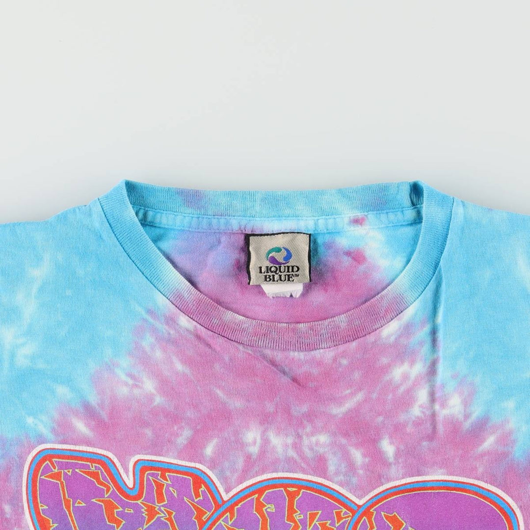 2000'S Liquid Blue YES Tie-Dye Pattern Band T-Shirt (Men's XL equivalent) unclear Blue type light blue Vintage Second Hand