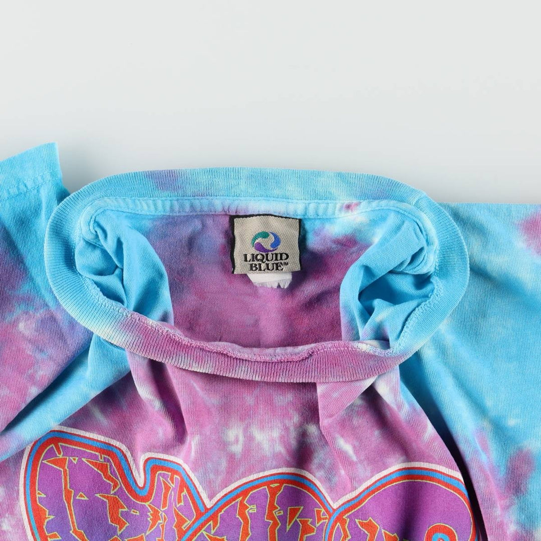 2000'S Liquid Blue YES Tie-Dye Pattern Band T-Shirt (Men's XL equivalent) unclear Blue type light blue Vintage Second Hand