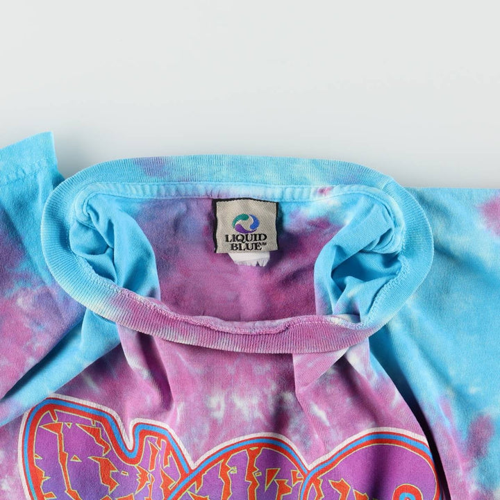 2000'S Liquid Blue YES Tie-Dye Pattern Band T-Shirt (Men's XL equivalent) unclear Blue type light blue Vintage Second Hand