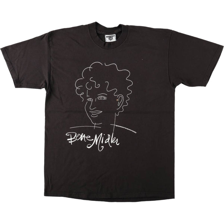 90'S Lee Bette Midler Band T-Shirt, Made in USA, Men's XL equivalent, Vintage cotton black type Vintage Second Hand