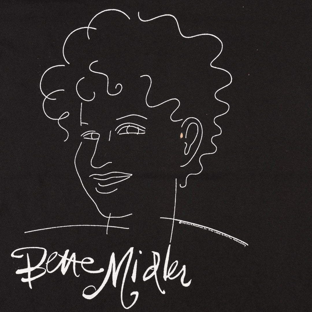 90'S Lee Bette Midler Band T-Shirt, Made in USA, Men's XL equivalent, Vintage cotton black type Vintage Second Hand