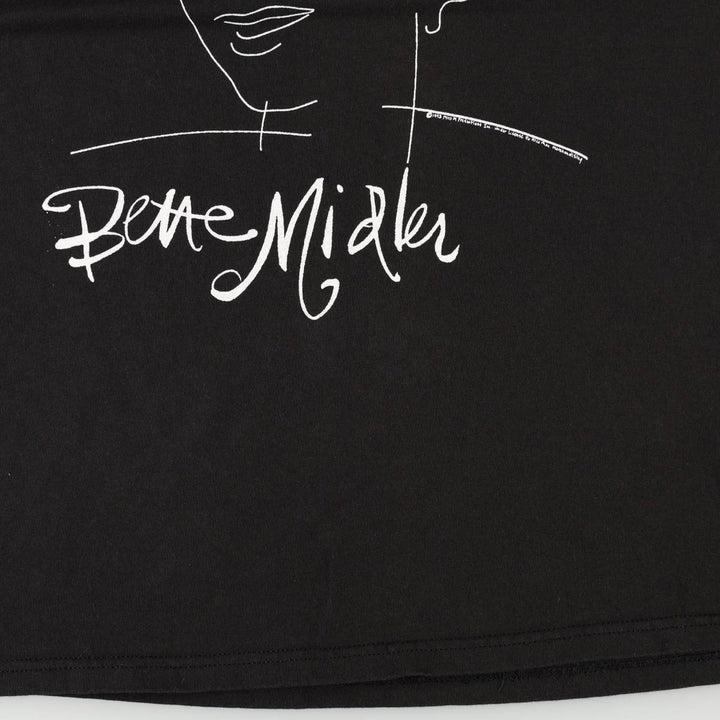 90'S Lee Bette Midler Band T-Shirt, Made in USA, Men's XL equivalent, Vintage cotton black type Vintage Second Hand