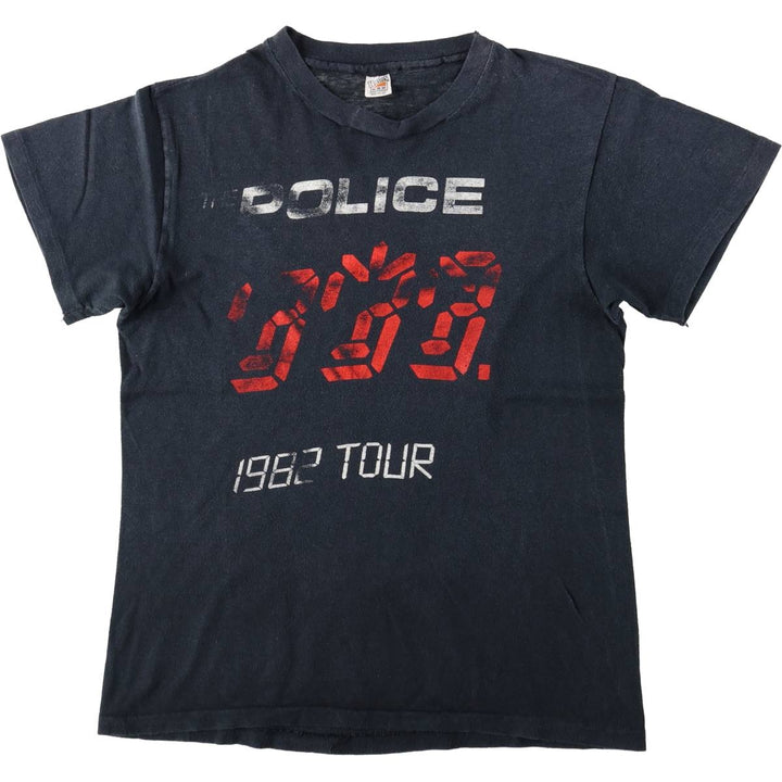 80'S Hanes THE POLICE Band T-Shirt, Made in USA, Men's Size M (approx.), Vintage cotton black type Vintage Second Hand