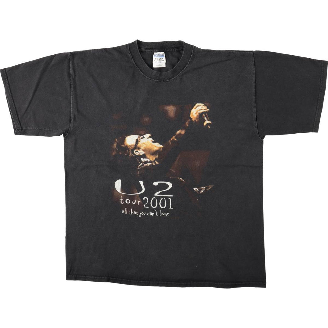 Gildan U2 Band T-Shirt, Men's Size XL (approx.) cotton black type Vintage Second Hand