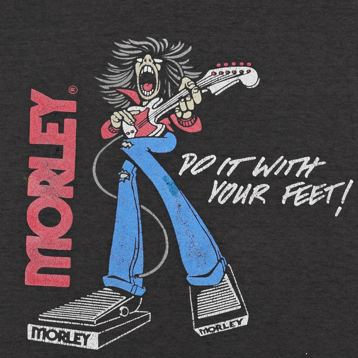 ~90'S MORLEY advertising T-shirt, men's size XL equivalent, vintage. unclear black type Vintage Second Hand