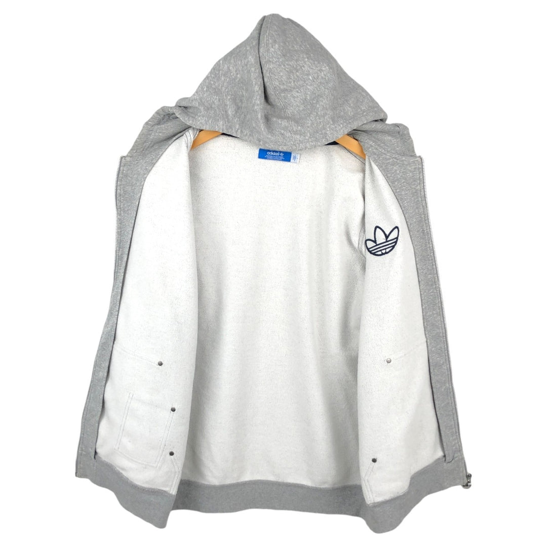 Adidas Originals Full-Zip Hoodie, Men's Size L cotton gray type Vintage Second Hand
