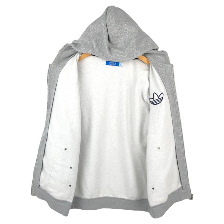 Adidas Originals Full-Zip Hoodie, Men's Size L cotton gray type Vintage Second Hand