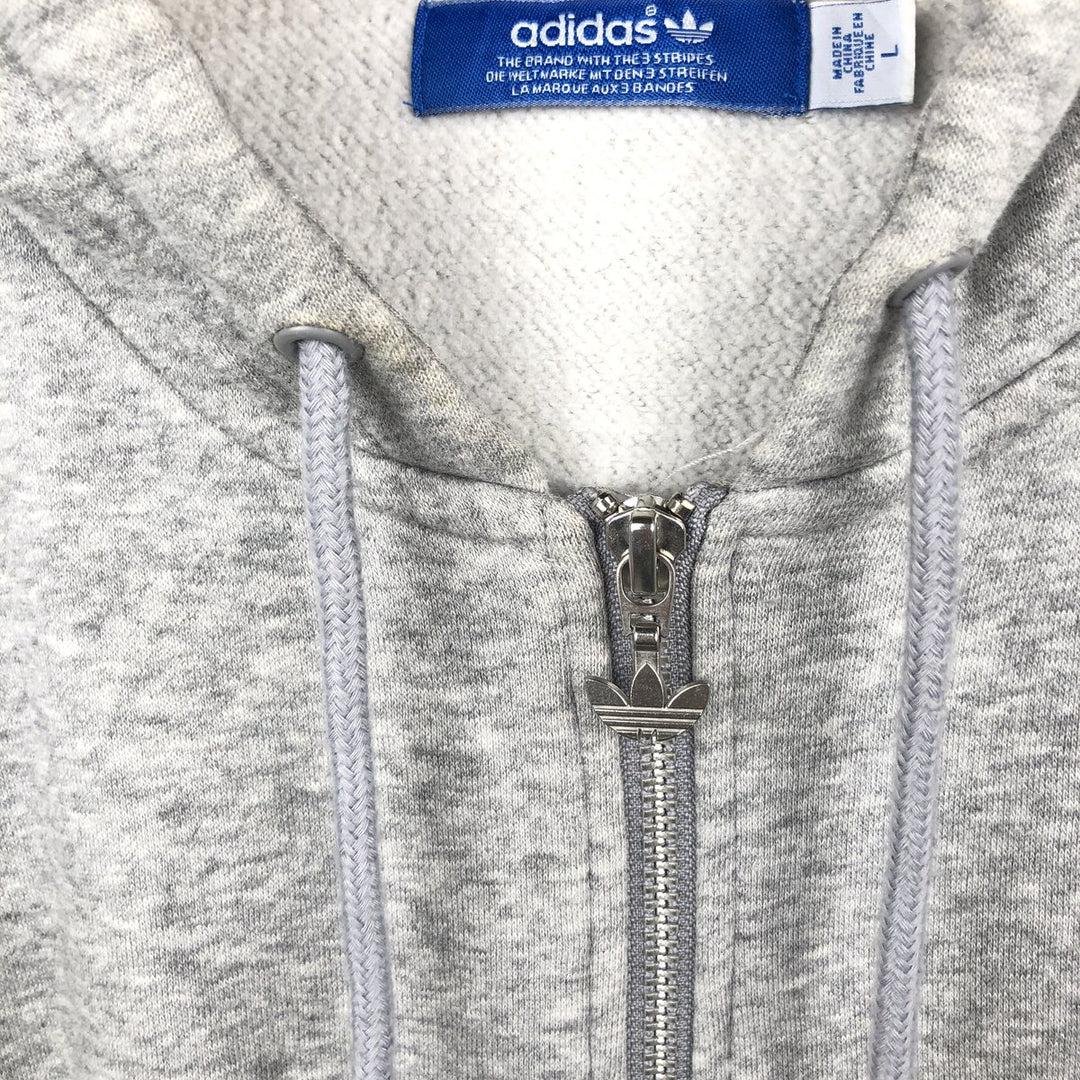 Adidas Originals Full-Zip Hoodie, Men's Size L cotton gray type Vintage Second Hand