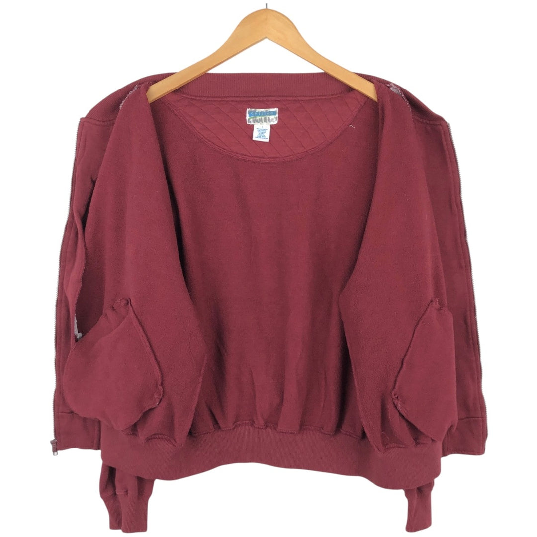 90'S CHEETAH Full-Zip Sweatshirt, Men's Size L (Equivalent), Vintage polyester burgundy type Vintage Second Hand