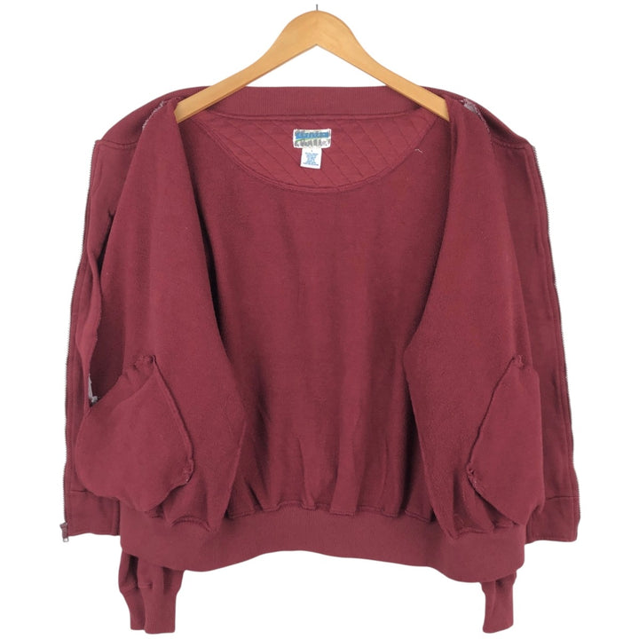90'S CHEETAH Full-Zip Sweatshirt, Men's Size L (Equivalent), Vintage polyester burgundy type Vintage Second Hand
