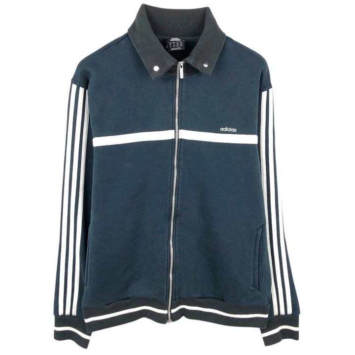 Adidas full-zip sweatshirt, men's size XL cotton black type Vintage Second Hand
