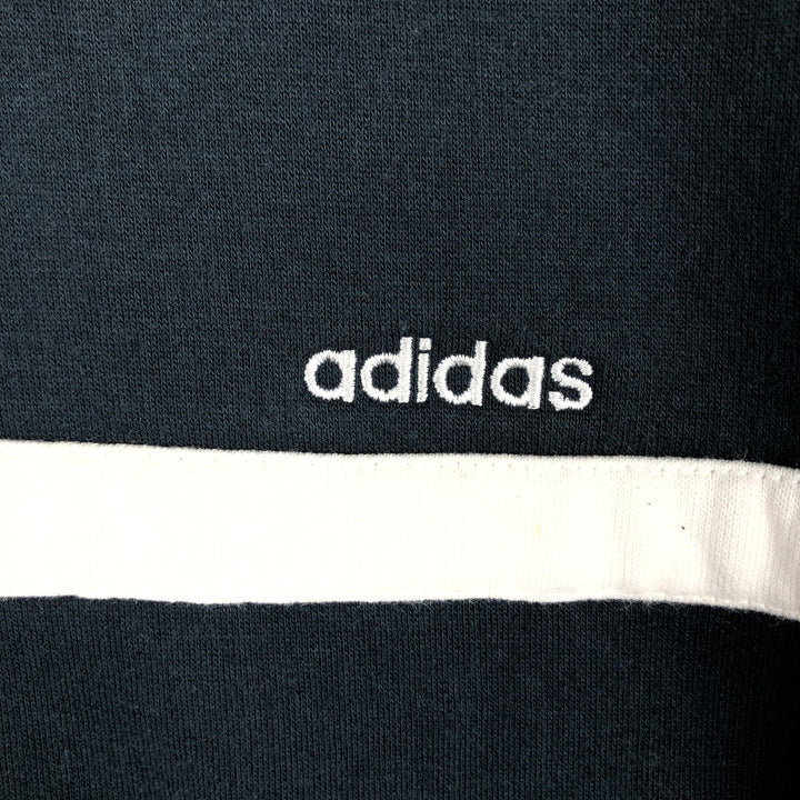 Adidas full-zip sweatshirt, men's size XL cotton black type Vintage Second Hand