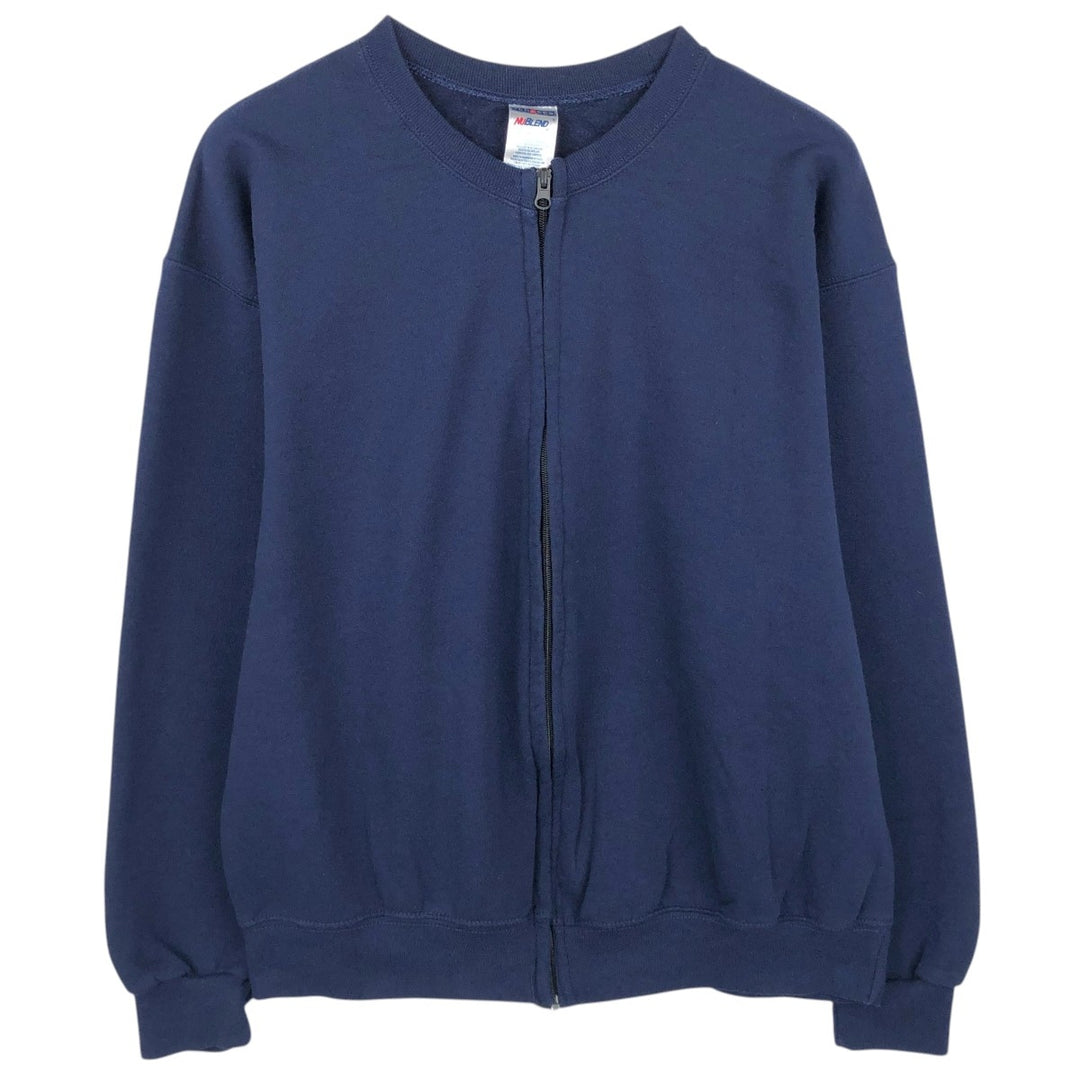 2000'S Jerzees Full-Zip Sweatshirt, Men's Size XL (approx.) cotton navy blue type Vintage Second Hand