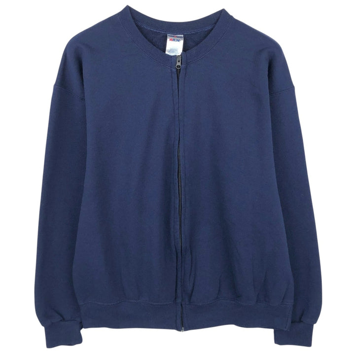 2000'S Jerzees Full-Zip Sweatshirt, Men's Size XL (approx.) cotton navy blue type Vintage Second Hand