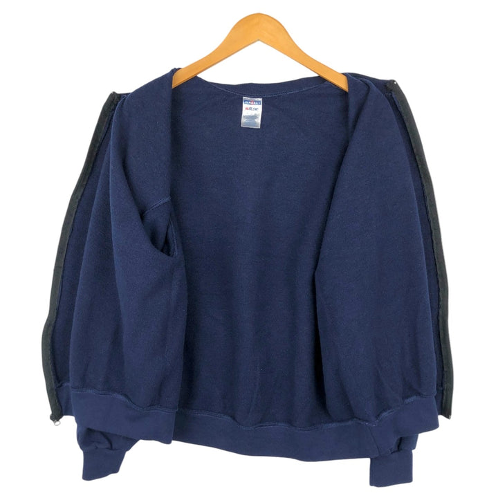2000'S Jerzees Full-Zip Sweatshirt, Men's Size XL (approx.) cotton navy blue type Vintage Second Hand