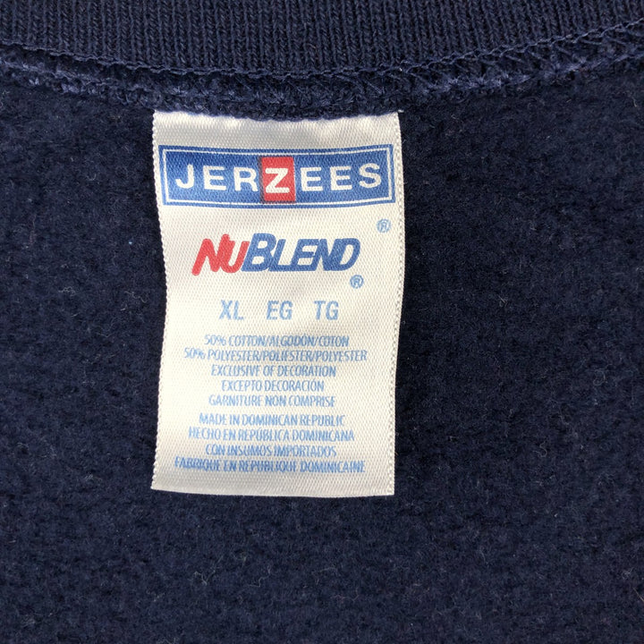 2000'S Jerzees Full-Zip Sweatshirt, Men's Size XL (approx.) cotton navy blue type Vintage Second Hand